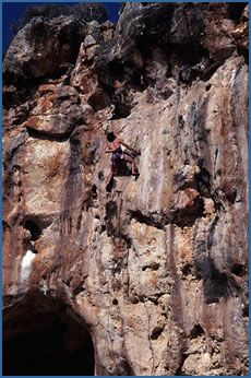 Unknown climber on Only You (F6c+) at Cala Magraner