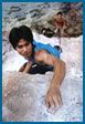 Krabi rock climbing photograph, Orange Tears