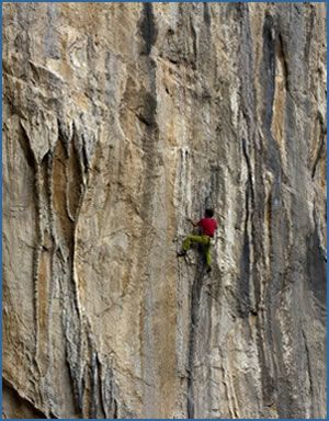 Patrick Rey climbing in the sector Can Baba in Datca